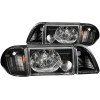 ANZO 1987-1993 Ford Mustang Crystal Headlights Black w/ Corner Lights 3pc thumbnail 9