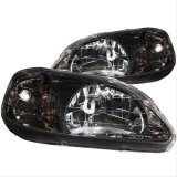 ANZO 1999-2000 Honda Civic Crystal Headlights Gun-Metal Gray thumbnail 1