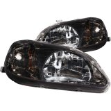 ANZO 1999-2000 Honda Civic Crystal Headlights Gun-Metal Gray thumbnail 3