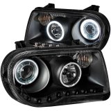 ANZO 2005-2010 Chrysler 300C Projector Headlights w/ Halo Black (CCFL) G2 thumbnail 5