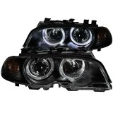 ANZO 2000-2003 BMW 3 Series E46 Projector Headlights w/ Halo Black thumbnail 4