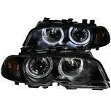 ANZO 2000-2003 BMW 3 Series E46 Projector Headlights w/ Halo Black thumbnail 6