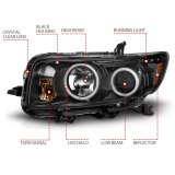 ANZO 2008-2010 Scion Xb Projector Headlights w/ Halo Black thumbnail 8