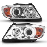 ANZO 2006-2008 BMW 3 Series E90-E91 Projector Headlights w/ Halo w/ LED Bar Chrome (CCFL) thumbnail 7