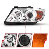 ANZO 2006-2008 BMW 3 Series E90-E91 Projector Headlights w/ Halo w/ LED Bar Chrome (CCFL) thumbnail 8