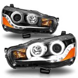 ANZO 2008-2015 Mitsubishi Lancer Projector Headlights w/ Halo Black (CCFL) thumbnail 8