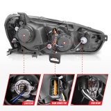 ANZO 2008-2015 Mitsubishi Lancer Projector Headlights w/ Halo Black (CCFL) thumbnail 9