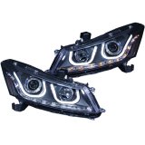 ANZO 2008-2012 Honda Accord Projector Headlights w/ U-Bar Black thumbnail 4