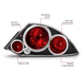 ANZO 2000-2005 Mitsubishi Eclipse Taillights Black thumbnail 6