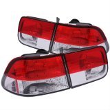 ANZO 1996-2000 Honda Civic Taillights Red/Clear thumbnail 1