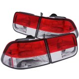 ANZO 1996-2000 Honda Civic Taillights Red/Clear thumbnail 3