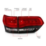ANZO 2014-2016 Jeep Grand Cherokee LED Taillights Red/Clear thumbnail 9