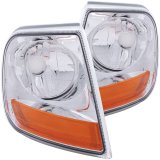 ANZO Corner Lights 1997-2003 Ford F-150 Harley-Davidson Style Corner Lights Chrome w/ Amber Rflct thumbnail 4