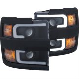 ANZO Projector Headlights 15-17 Chevrolet Silverado 2500HD / 3500HD Black w/ Black Rim thumbnail 3