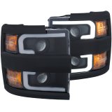 ANZO Projector Headlights 15-17 Chevrolet Silverado 2500HD / 3500HD Black w/ Black Rim thumbnail 5