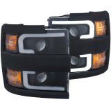 ANZO Projector Headlights 15-17 Chevrolet Silverado 2500HD / 3500HD Black w/ Black Rim thumbnail 8