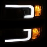 ANZO Projector Headlights 15-17 Chevrolet Silverado 2500HD / 3500HD Black w/ Chrome Rim thumbnail 4