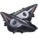 ANZO Projector Headlights With Halo Black w/Amber 14-17 Mazda 3 thumbnail 1