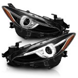 ANZO Projector Headlights With Halo Black w/Amber 14-17 Mazda 3 thumbnail 6