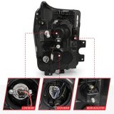 ANZO 2011-2016 Ford F250 Projector Headlights w/ Plank Style Switchback Black w/ Amber thumbnail 6