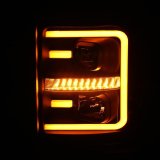 ANZO 2011-2016 Ford F250 Projector Headlights w/ Plank Style Switchback Black w/ Amber thumbnail 8