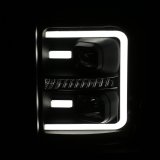 ANZO 2011-2016 Ford F250 Projector Headlights w/ Plank Style Switchback Black w/ Amber thumbnail 9