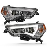 ANZO 14-18 Toyota 4 Runner Plank Style Projector Headlights Chrome w/ Amber thumbnail 2