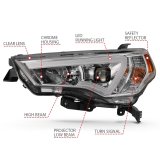ANZO 14-18 Toyota 4 Runner Plank Style Projector Headlights Chrome w/ Amber thumbnail 5