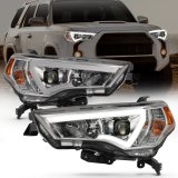 ANZO 14-18 Toyota 4 Runner Plank Style Projector Headlights Chrome w/ Amber thumbnail 9