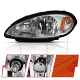 ANZO 2001-2005 Chrysler Pt Cruiser Crystal Headlight Chrome Amber (OE) thumbnail 2