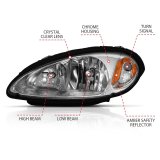 ANZO 2001-2005 Chrysler Pt Cruiser Crystal Headlight Chrome Amber (OE) thumbnail 4