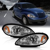 ANZO 2001-2005 Chrysler Pt Cruiser Crystal Headlight Chrome Amber (OE) thumbnail 6