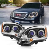 ANZO 2007-2008 GMC Acadia Crystal Headlight Chrome Amber(OE) thumbnail 1