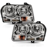 ANZO 2005-2010 Chrysler 300 Crystal Headlight Chrome Amber thumbnail 3