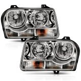 ANZO 2005-2010 Chrysler 300 Crystal Headlight Chrome Amber thumbnail 4