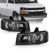 ANZO 2003-2017 Chevy Express Crystal Headlight Black thumbnail 6