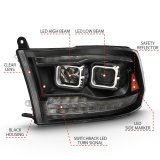 ANZO 2009-2018 Dodge Ram 1500 Led Projector Plank Style Switchback H.L Halo Black Amber (OE Style) thumbnail 4