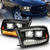 ANZO 2009-2018 Dodge Ram 1500 Led Projector Plank Style Switchback H.L Halo Black Amber (OE Style) thumbnail 9