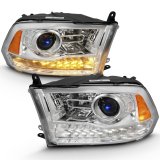 ANZO 2009-2018 Dodge Ram 1500 Projector Plank Style Switchback H.L Halo Chrome Amber (OE Style) thumbnail 2