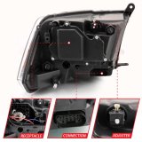 ANZO 2009-2018 Dodge Ram 1500 Projector Plank Style Switchback H.L Halo Chrome Amber (OE Style) thumbnail 5