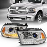 ANZO 2009-2018 Dodge Ram 1500 Projector Plank Style Switchback H.L Halo Chrome Amber (OE Style) thumbnail 8