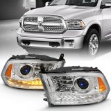 ANZO 2009-2018 Dodge Ram 1500 Projector Plank Style Switchback H.L Halo Chrome Amber (OE Style) thumbnail 9