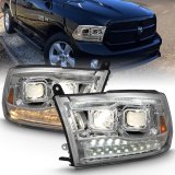 ANZO 2009-2018 Dodge Ram 1500 Projector H.L. Switchback Chrome Amber thumbnail 1