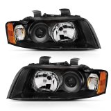 ANZO 2002-2005 Audi A4 Projector Headlight Black G2 (Halogen Type) thumbnail 1