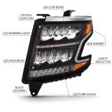 ANZO 15-20 Chevy Tahoe/Suburban LED Light Bar Style Headlights Black w/Sequential w/DRL w/Amber thumbnail 5