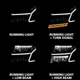 ANZO 15-20 Chevy Tahoe/Suburban LED Light Bar Style Headlights Black w/Sequential w/DRL w/Amber thumbnail 8