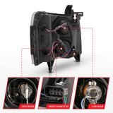 ANZO 07-13 Chevrolet Silverado 3500 Projector Headlights - Black Amber thumbnail 4