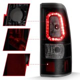 ANZO 1999-2002 Chevy Silverado 1500 LED Taillights Plank Style Black w/Smoke Lens thumbnail 2