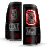 ANZO 1999-2002 Chevy Silverado 1500 LED Taillights Plank Style Black w/Smoke Lens thumbnail 3