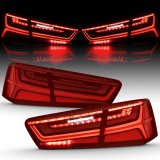 ANZO 2012-2018 Audi A6 LED Taillight Black Housing Red/Clear Lens 4 pcs (Sequential Signal) thumbnail 2